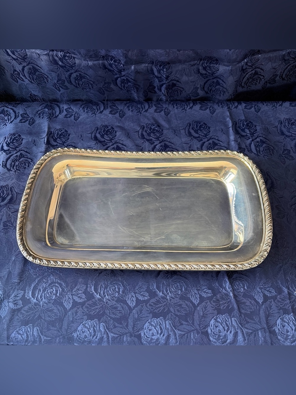 Silver Plated Bread Tray By Poole #1057 (12.5” X 7”)